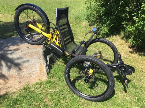 Stow your panniers on the rear rack, settle back in the FRP cushion mesh seat (full mesh is an option) and hit the trail. . Used electric recumbent trike for sale